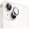 MOMAX tvrdené sklá s kovovým rámčekom na ochranu šošoviek zadného fotoaparátu na iPhone 15 / 15 Plus - strieborná - možnosť vrátiť tovar ZADARMO do 30tich dní