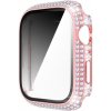 AppleKing puzdro osadené kamienky s tvrdeným sklom pre Apple Watch 41 mm - ružové - možnosť vrátiť tovar ZADARMO do 30tich dní