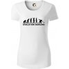Bowling evolúcia - Dámske tričko z organickej bavlny Origin (GOTS) - XL ( Biela )