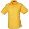 PREMIER PR 302 / Dámska popelínová košeľa s krátkym rukávom - sunflower XXL