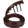 Záhradný trávnikový obrubník plast 10 m, hnedý, 6 cm