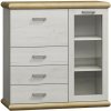 Eoshop Komoda s vitrínou ROKA R-8 divoký dub/bílá