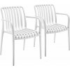 tectake 406039 záhradné stoličky alcudia, odolné voči poveternostným vplyvom, stohovateľné - biela, sada 2 ks
