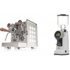 Rocket Espresso Appartamento, white, walnut + Eureka Helios 75, grey