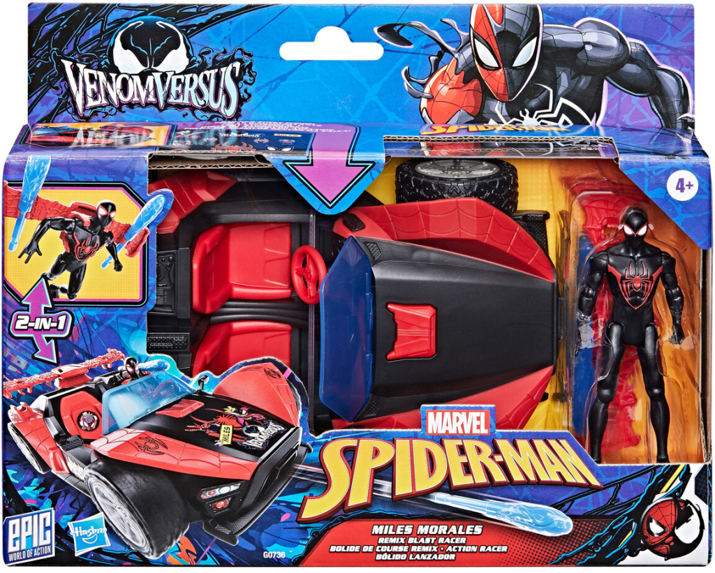 Marvel Auto s figurkou SpiderMan Venom Versus Miles Morales