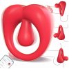 SuperLove Vibrating Cock Ring with 360 Adjustable Tongue with App Red