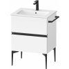 Duravit Sivida skrinka 61x47.7x59.1 cm závesná kúpeľňová skrinka pod umývadlo biela-čierna SV46430BD180000