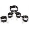 BDSM sada obojku a pút – čierna (KINKgear)