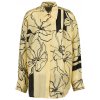 KOŠEĽA GANT OS LINE DRAWING SILK SHIRT DUSTY LIGHT YELLOW