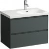 Laufen Lani - Umývadlová skrinka, 74x45x52 cm, 2 zásuvky, sivá H4035821122661