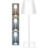 Lampa stolová LED 120lm 3-6500K CCT biela nabíjateľná 3v1 SOLIGHT WO69-W Lucca