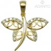 Adanito BRP1239G Zlatý prívesok vážka so zirkónmi