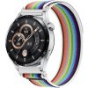 BStrap Velcro Nylon remienok na Huawei Watch GT2 42mm, white rainbow (SSG028C0406)
