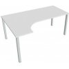 Pracovný stôl Uni, ergo, pravý, 180x75,5x120 cm, biela/sivá