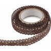 Samolepiaca čipka šírka 15 mm metalická - hnedá