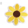 Veľká nažehlovačka kvet - 10 ks - žltá - 8 žltá
