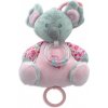 Teddies Medveď koala hrkálka plyšová 19cm záves na post./kocka prírodná hračka stroj ružová