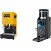 Gaggia New Classic E24, yellow + Rancilio Rocky Doserless, black