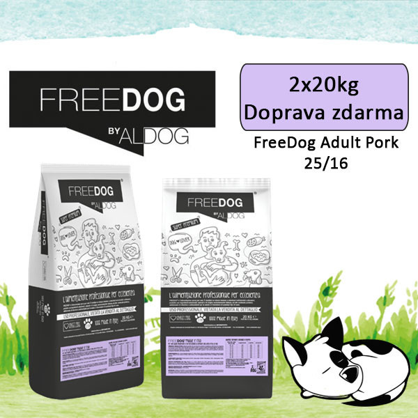 Freedog Pork and Rice Medium 2 x 20 kg