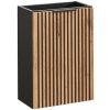 Comad Xilo skrinka 40x22x57 cm závesná kúpeľňová skrinka pod umývadlo čierna-dub XILO BLACK WOTAN 82-40-D-1D