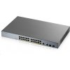 Zyxel GS1350-26HP 26portový inteligentný spravovaný CCTV PoE switch, dlhý dosah, 375W, 24x GbE, 2x combo RJ45/SFP