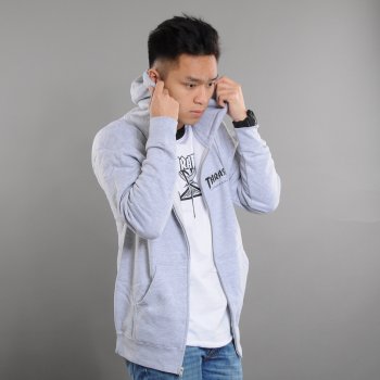 Thrasher Magazine Logo zip Hood grey