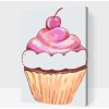Vymalujsisam.sk Maľovanie podľa čísiel - Muffin s čerešničkou Veľkosť: 40x60cm, Rám: Na kartónovej doske