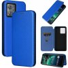 Peňaženkové Carbon puzdro na Motorola Edge 40 Neo - Modrá