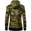 EKG motorová píla - Mikina dámska trendy zipper s kapucňou - XS ( Zelený maskáč )