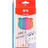 Pastelky šesťhranné M&G So Many Cats Pastel - sada 12 ks