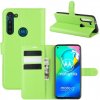 Peňaženkové kožené puzdro LICHTI na Motorola Moto G8 Power - zelená