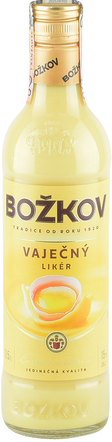 Vaječný Likér Božkov 15% 0,5 l (čistá fľaša)