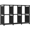 vidaXL Polica s dizajnom 6 kociek čierna 103x30x72,5 cm látka