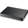 Zyxel GS1915-24EP, 24-port GbE, 12 port PoE, 130 Watt 802.3at, rackmount, fanless, Smart hybrid mode Switch, standalone