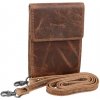 Cestovná skladacia peňaženka na krk MONTANA, kožená hnedá