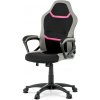 Autronic Kancelárska a herná stolička, poťah - ružová, sivá a čierna látka, hojdací mechanizmus - KA-L611 PINK