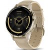 (SK) Garmin Venu 3S Cream Gold / French Gray Case, Sand Leather Band (+ náhradní řemínek)