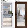 Lacné vchodové dvere plastové Soft WDS 3/3 sklo Číre Zlatý dub-Biela 100x210 cm, ľavé