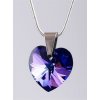 ART CRYSTELLA Retiazka, Made with Swarovski® elements, prívesok v tvare srdiečka, fialový