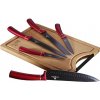 Sada kuchynských nožov s doskou na krájanie 6 dielna Berlingerhaus Metallic Line Burgundy BH-2552