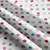 Detská bavlnená látka vzor bodka multi 18 mm na bielom, metráž 160 cm