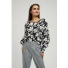 Moodo s kvetinovou potlačou čierna biela šedá