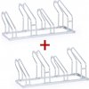 Stojan na bicykle na zem 1+1 ZADARMO, dve šírky kolies 55 a 80 mm, 4 státia