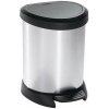 Kôš Curver® DECO BIN 5 lit., strieborný/čierny, na odpad, s pedálom