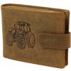 Pánska kožená peňaženka Nordee L895-TRACTOR hnedá s traktorovou potlačou