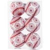 MagicHome Gule 6 ks 8 cm červeno biele na vianočný stromček