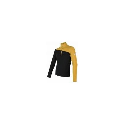 SENSOR MERINO EXTREME pánské triko dl.rukáv zip mustard/černá XL; Žlutá triko