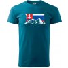 Slovenské hory - Klasické pánske tričko vyššej gramáže - XS ( Petrolejová )