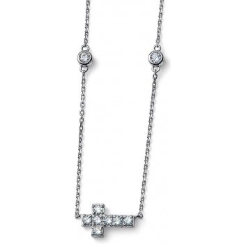 Oliver Weber Nadčasový strieborný náhrdelník s krížikom virtue 61192