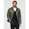 Ombre Men's quilted jacket in shirt cut - olive čierna | zelená XL Ombre 5907064509980